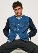 jachetă din stofă combinată bărbați Pepe Jeans denim 6Z0R46846 - imagine 2