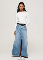 jerseu de bumbac cu detalii ajurate femei Pepe Jeans alb 6Z0R46260 - imagine 2