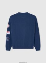 jerseu de bumbac cu detalii petice băiat Pepe Jeans jarman 6Z0R461597 - imagine 2
