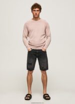jerseu de bumbac cu guler rotund bărbați Pepe Jeans înălbitor roz 6Z0R46863 - imagine 2