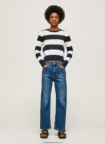 jerseu de bumbac cu imprimeu dungi femei Pepe Jeans dulwich 6Z0R46255 - imagine 2