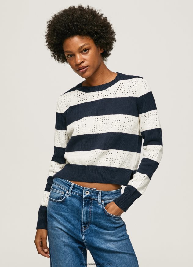 jerseu de bumbac cu imprimeu dungi femei Pepe Jeans dulwich 6Z0R46255 - imagine 3