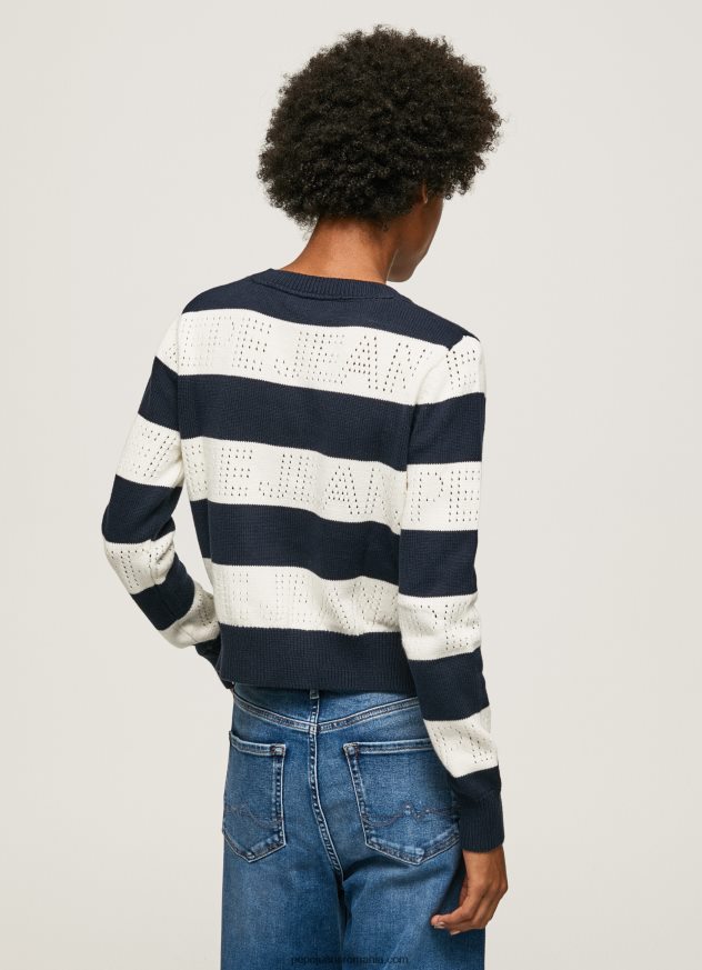 jerseu de bumbac cu imprimeu dungi femei Pepe Jeans dulwich 6Z0R46255 - imagine 4