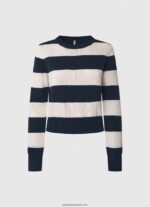 jerseu de bumbac cu imprimeu dungi femei Pepe Jeans dulwich 6Z0R46255 - imagine 5