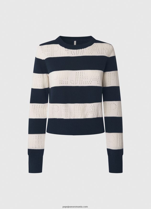 jerseu de bumbac cu imprimeu dungi femei Pepe Jeans dulwich 6Z0R46255 - imagine 5