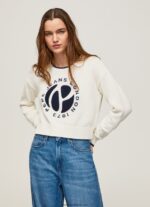 jerseu de bumbac cu imprimeu logo femei Pepe Jeans alb 6Z0R46253 - imagine 3