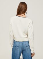 jerseu de bumbac cu imprimeu logo femei Pepe Jeans alb 6Z0R46253 - imagine 4