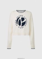 jerseu de bumbac cu imprimeu logo femei Pepe Jeans alb 6Z0R46253 - imagine 5