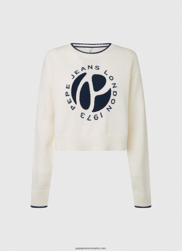 jerseu de bumbac cu imprimeu logo femei Pepe Jeans alb 6Z0R46253 - imagine 5