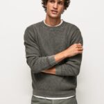 jerseu de bumbac tricotat vafre bărbați Pepe Jeans negru spalat 6Z0R46854