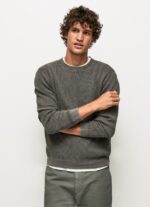 jerseu de bumbac tricotat vafre bărbați Pepe Jeans negru spalat 6Z0R46854