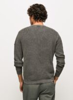 jerseu de bumbac tricotat vafre bărbați Pepe Jeans negru spalat 6Z0R46854 - imagine 4
