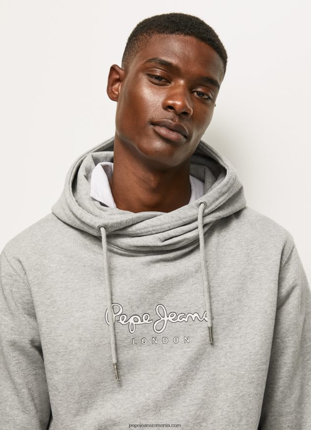 jumper cu logo de înaltă densitate bărbați Pepe Jeans marnă cenușie 6Z0R46904 - imagine 3