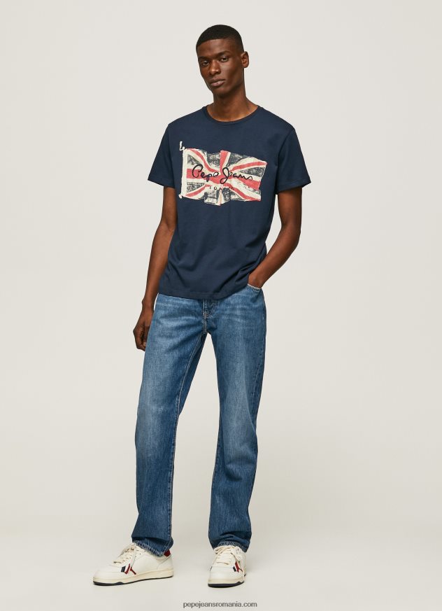 logo-ul steagului n tricou cu steagul fluturând bărbați Pepe Jeans dulwich 6Z0R46935 - imagine 2