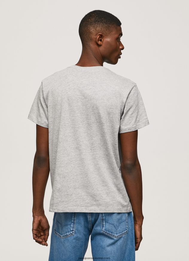 logo-ul steagului n tricou cu steagul fluturând bărbați Pepe Jeans marnă cenușie 6Z0R46936 - imagine 4