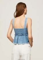 maiou din denim femei Pepe Jeans albastru 6Z0R46350 - imagine 4