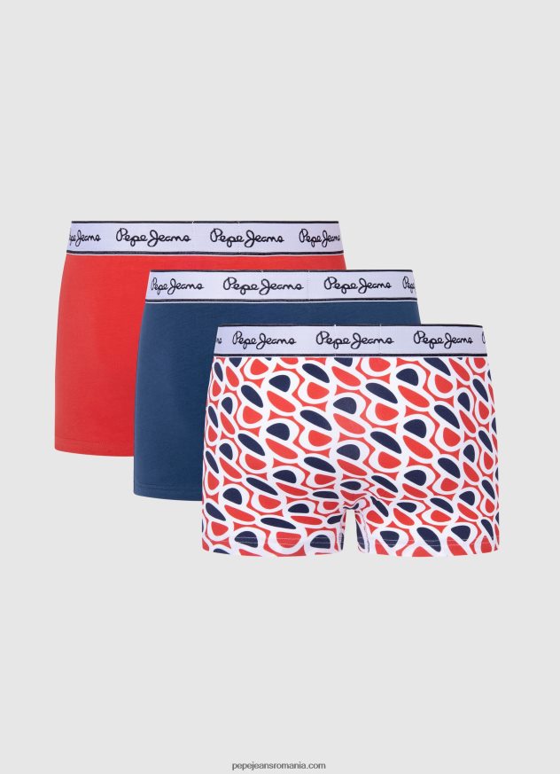 p print tk pachet de 3 boxeri bărbați Pepe Jeans studio roșu 6Z0R461154 - imagine 2