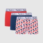 p print tk pachet de 3 boxeri bărbați Pepe Jeans studio roșu 6Z0R461154