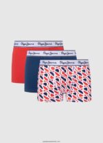 p print tk pachet de 3 boxeri bărbați Pepe Jeans studio roșu 6Z0R461154