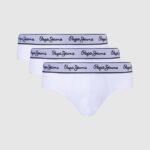 Pachet 3 slip elastic din bumbac bărbați Pepe Jeans alb 6Z0R461156