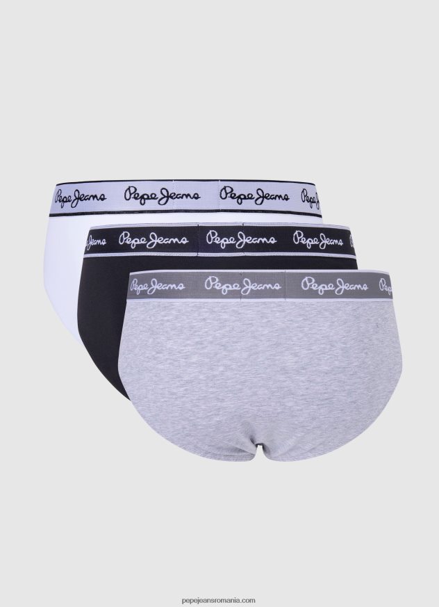 Pachet 3 slip elastic din bumbac bărbați Pepe Jeans marnă cenușie 6Z0R461157 - imagine 2