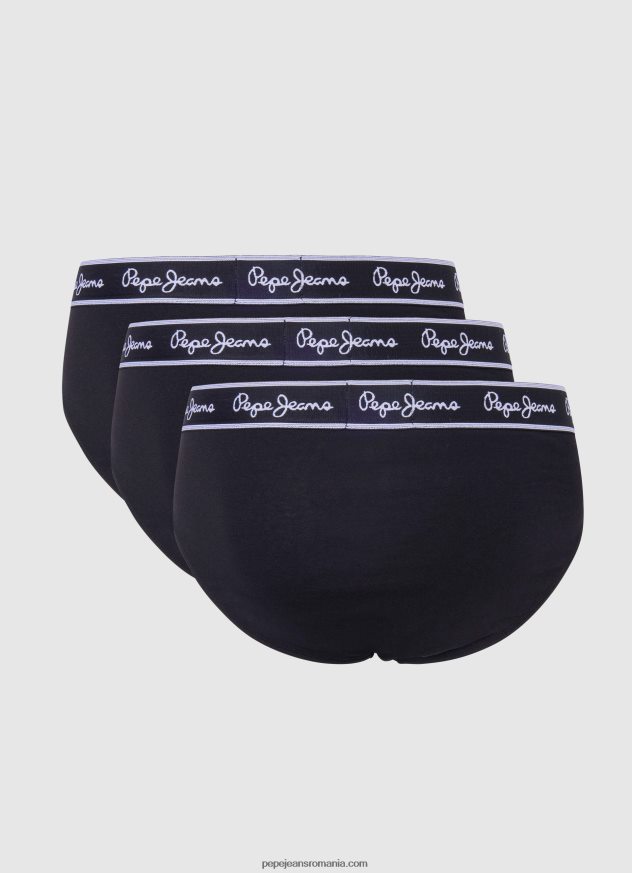 Pachet 3 slip elastic din bumbac bărbați Pepe Jeans negru 6Z0R461158 - imagine 2