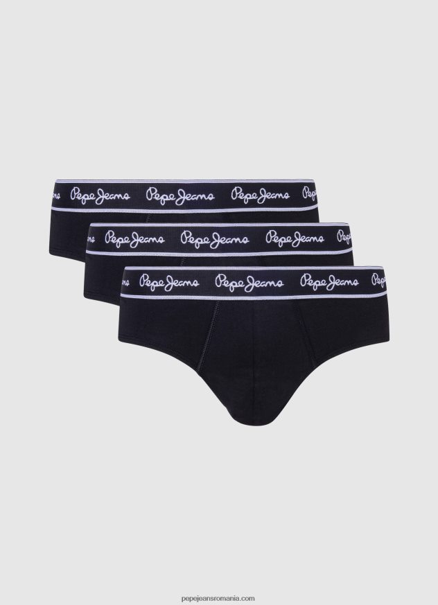 Pachet 3 slip elastic din bumbac bărbați Pepe Jeans negru 6Z0R461158 - imagine 1