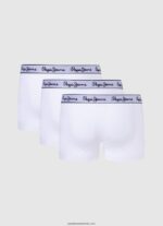 Pachet de 3 boxeri din bumbac elastic bărbați Pepe Jeans alb 6Z0R461159 - imagine 2