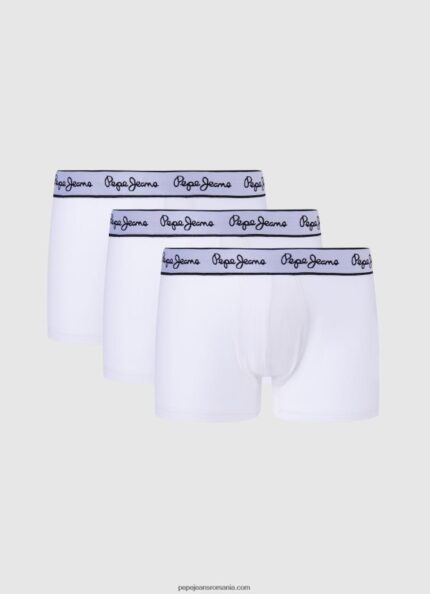 Pachet de 3 boxeri din bumbac elastic bărbați Pepe Jeans alb 6Z0R461159
