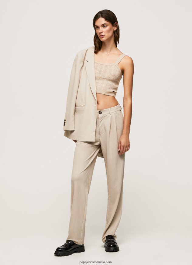 pantaloni chino curgatori femei Pepe Jeans piele de bivol 6Z0R46295 - imagine 1