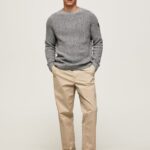 pantaloni chino obișnuiți de grapă bărbați Pepe Jeans malţ 6Z0R461100