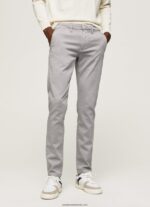 pantaloni chino slim james bărbați Pepe Jeans argent 6Z0R461110 - imagine 2