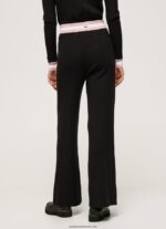 pantaloni din tricot cu nervuri femei Pepe Jeans negru 6Z0R46306 - imagine 3
