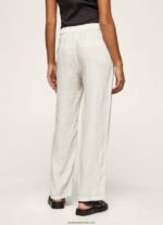 pantaloni drepti din țesătură fluidă femei Pepe Jeans mousse 6Z0R46311 - imagine 4