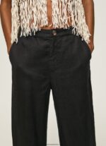 pantaloni drepti din țesătură fluidă femei Pepe Jeans negru 6Z0R46291 - imagine 3
