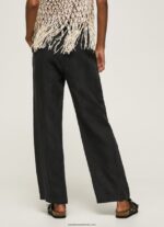pantaloni drepti din țesătură fluidă femei Pepe Jeans negru 6Z0R46291 - imagine 4
