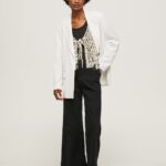 pantaloni evazați din bumbac femei Pepe Jeans negru 6Z0R46313