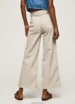 pantaloni evazați din bumbac femei Pepe Jeans piatră 6Z0R46312 - imagine 4