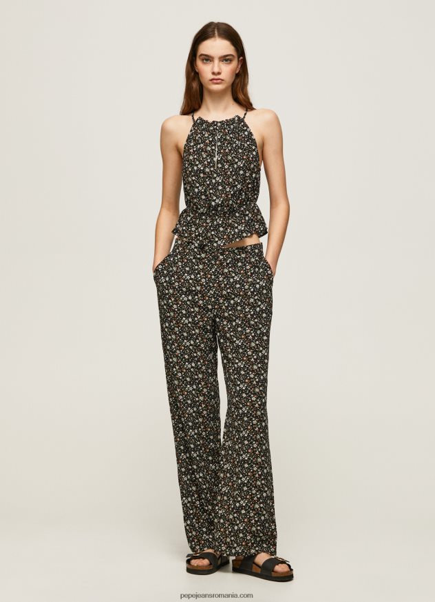 pantaloni largi cu imprimeu floral femei Pepe Jeans multi 6Z0R46292 - imagine 1