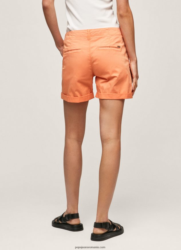 pantaloni scurți chino cu ajustare normală femei Pepe Jeans piersică 6Z0R46522 - imagine 4