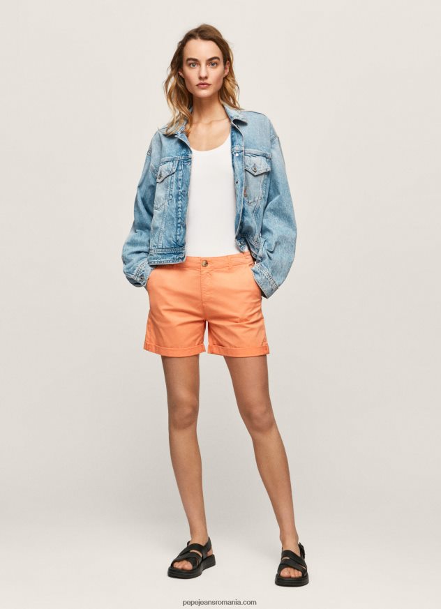 pantaloni scurți chino cu ajustare normală femei Pepe Jeans piersică 6Z0R46522 - imagine 1