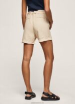 pantaloni scurți cu talie reglabilă femei Pepe Jeans piatră 6Z0R46525 - imagine 4
