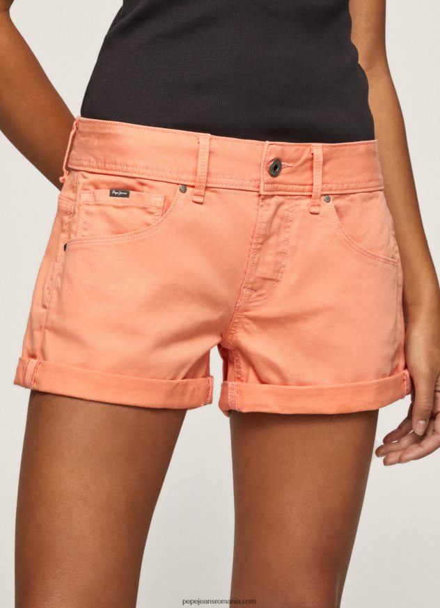 pantaloni scurți din bumbac cu ajustare normală femei Pepe Jeans piersică 6Z0R46526 - imagine 3