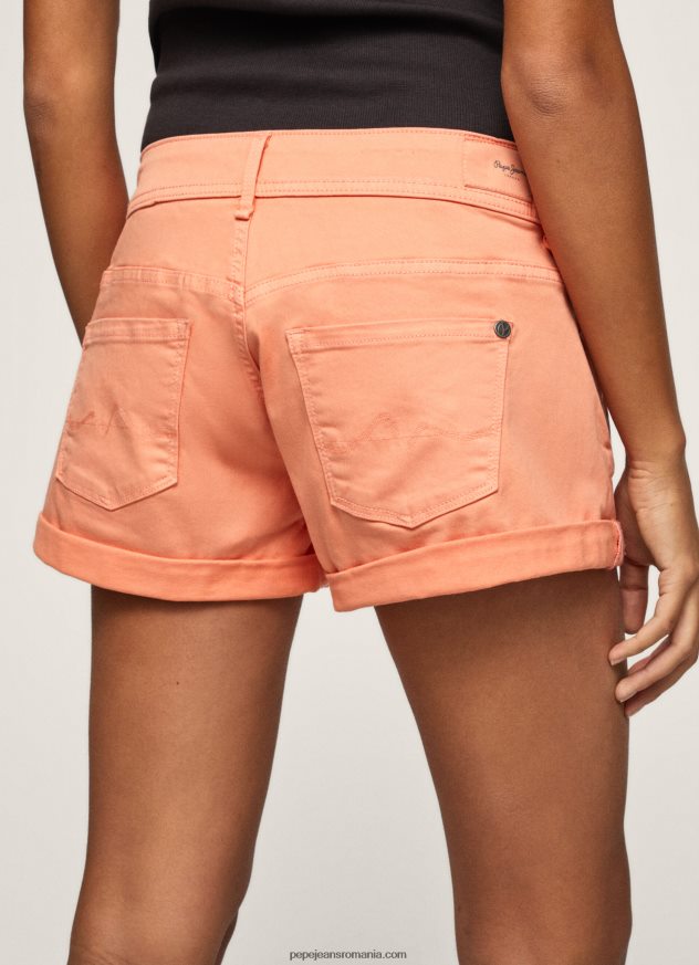 pantaloni scurți din bumbac cu ajustare normală femei Pepe Jeans piersică 6Z0R46526 - imagine 5