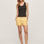 pantaloni scurți din bumbac cu ajustare normală femei Pepe Jeans strălucire 6Z0R46518