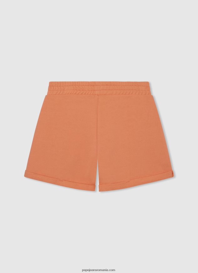 pantaloni scurți din bumbac cu talie elastică fată Pepe Jeans piersică 6Z0R461499 - imagine 2