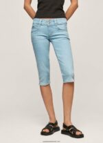 pantaloni scurți din denim 3/4 cu ajustare normală femei Pepe Jeans denim 6Z0R46520 - imagine 2