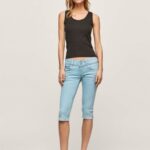pantaloni scurți din denim 3/4 cu ajustare normală femei Pepe Jeans denim 6Z0R46520