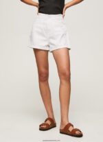pantaloni scurți din denim cu flori brodate femei Pepe Jeans denim 6Z0R46512 - imagine 3