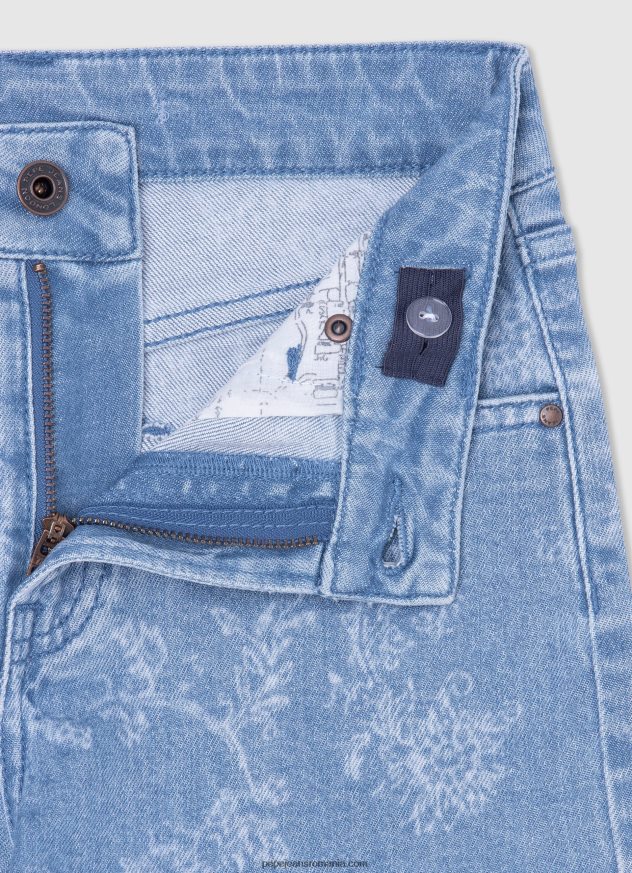 pantaloni scurți din denim cu imprimeu floral fată Pepe Jeans denim 6Z0R461490 - imagine 3
